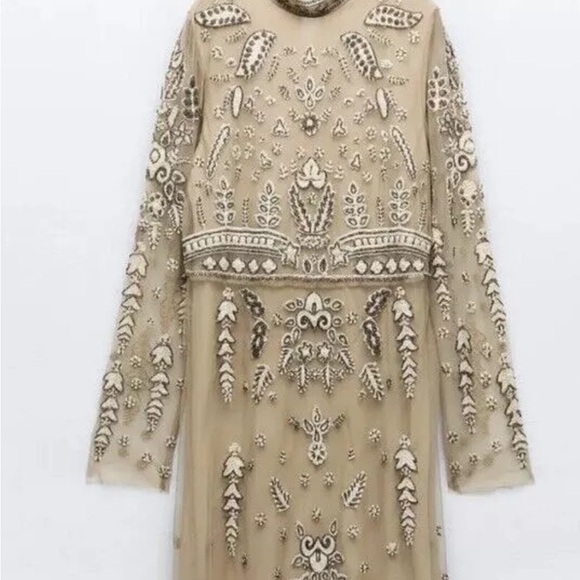 BLOGGERS FAV ZARA LIMITED EDITION BEADED DRESS - Picture 3 of 4